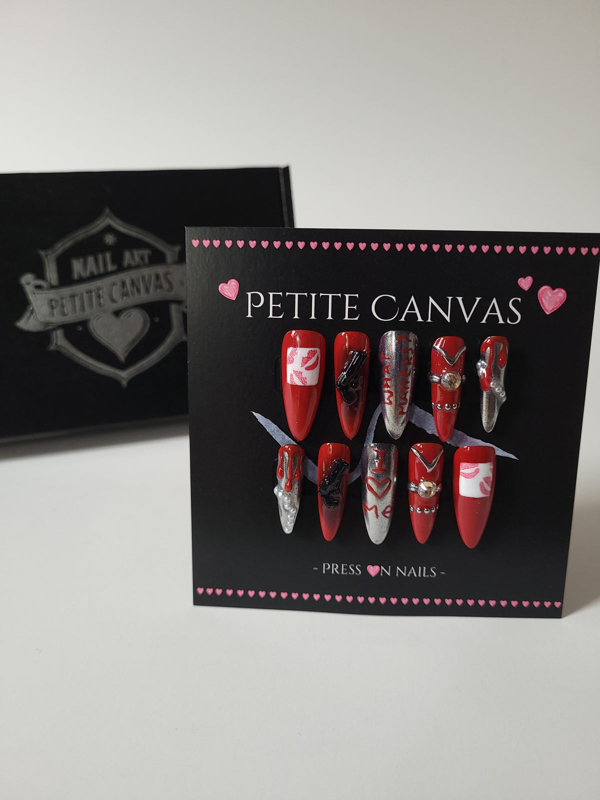 Bad Widow press-on nail set with Petite Canvas gift box